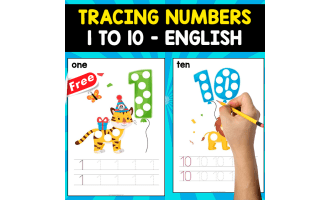 TRACING NUMBERS 1 TO 10 | FREE WORKSHEET