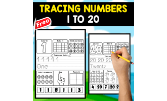 TRACING NUMBERS | 1 TO 20 | FREE RESOURCE