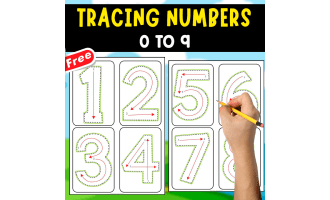 TRACING NUMBERS O TO 9 | FLASHCARDS