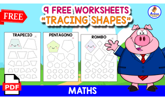 TRACING SHAPES IN SPANISH | 9 WORKSHEETS