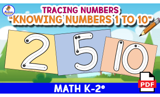 TRACING THE NUMBERS 1 TO 10 - Flashcards and Activity Math