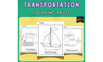 Transportation coloring set 1