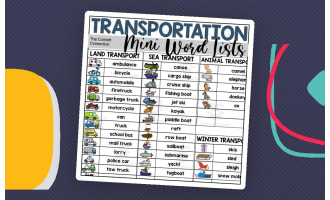 Transportation Mini Word List