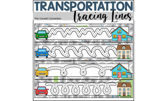 Transportation Prewriting Tracing Lines