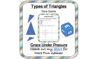 Triangle Dice Game: Isosceles, Scalene, Equilateral, Right, Acute, Obtuse