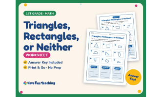 Triangles, Rectangles, or Neither Worksheet – 1st Grade Geometry