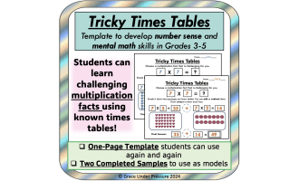 Tricky Times Tables: Multiplication Graphic Organizer for Fact Fluency