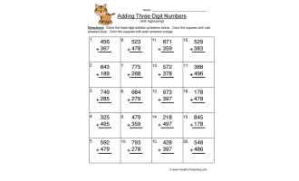 Triple Digit Addition No Regrouping Worksheet by Teach Simple