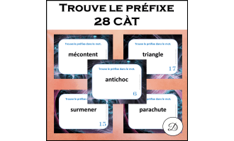 Trouve le préfixe - 28 cartes à tâches