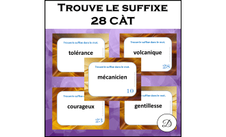 Trouve le suffixe - 28 cartes à tâches