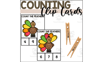 Turkey Counting to 10 Clip Cards