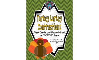 Turkey Lurkey Contractions Task Cards