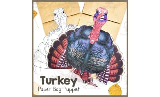 Turkey | Paper Bag Puppet | Printable Craft
