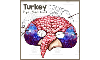 Turkey | Paper Mask | Printable Craft