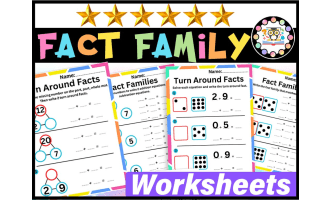 Turn Around Fact & Fact Family Worksheets | Fact Family House