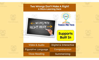 Two Wrongs Don't Make a Right | Figurative Language Activity | Micro-Learning Deck