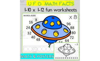 UFO MATH FACTS| MULTIPLICATION REPEATED ADDITION| MATS POSTERS