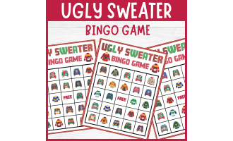 Ugly Sweater Day Bingo | Fun Winter Christmas Holiday Activities