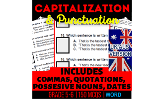 UK/Aus English Capitalisation and Punctuation Year 6-7 (Word)