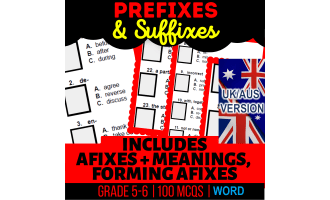 UK/Aus English Prefixes and Suffixes Practice Year 6-7 (Word)