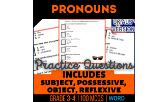 UK/Aus English Pronouns Practice Questions - Year 4-5 (Word)