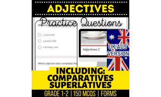 UK/Aus Spelling Adjectives Practice Questions - Year 2-3 (Forms)