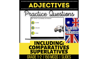 UK/Aus Spelling Adjectives Practice Questions - Year 2-3 (Slides)