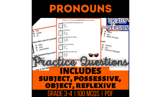 UK/Aus Spelling Pronouns Practice Questions - Year 4-5 Grammar (PDF)