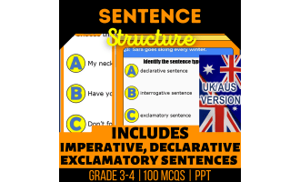 UK/Aus Spelling Sentence Structure Practice Questions - Year 4-5 (PPT)