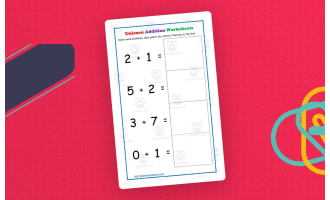 Unicorn Addition Worksheet | Adding Numbers 1-10