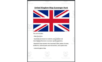 United Kingdom Map Scavenger Hunt