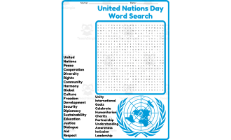 United Nations Day Word Search Puzzle Worksheet Activities