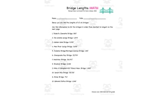 US Bridges Worksheet by Teach Simple