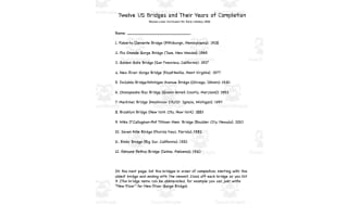 U.S. Bridge Lengths | Math Worksheet by Teach Simple