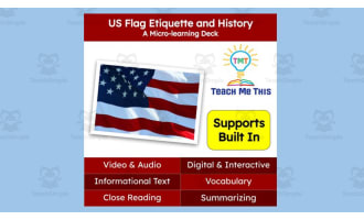 US Flag Etiquette and History | Reading Comprehension Deck | Interactive Lesson