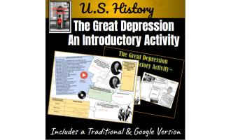 U.S. History | The Great Depression | 1930's | An Introductory Activity