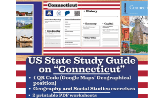 US State Study Guide Worksheets on "Connecticut"