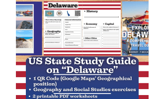 US State Study Guide Worksheets on "Delaware"