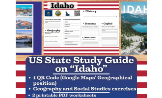 US State Study Guide Worksheets on "Idaho"