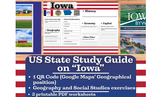 US State Study Guide Worksheets on Iowa