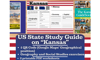 US State Study Guide Worksheets on Kansas