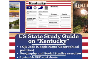 US State Study Guide Worksheets on Kentucky