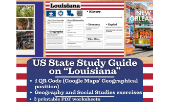 US State Study Guide Worksheets on Louisiana