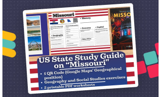 US State Study Guide Worksheets on Missouri