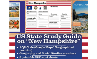 US State Study Guide Worksheets on New Hampshire