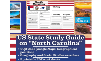 US State Study Guide Worksheets on North Carolina