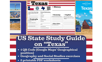 US State Study Guide Worksheets on Texas