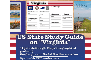 US State Study Guide Worksheets on Virginia
