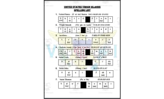 U.S. Virgin Islands Spelling List