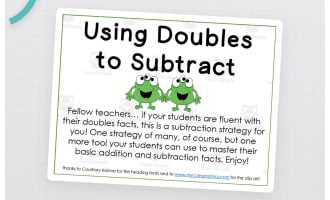 Using Doubles to Subtract Printable Pack
